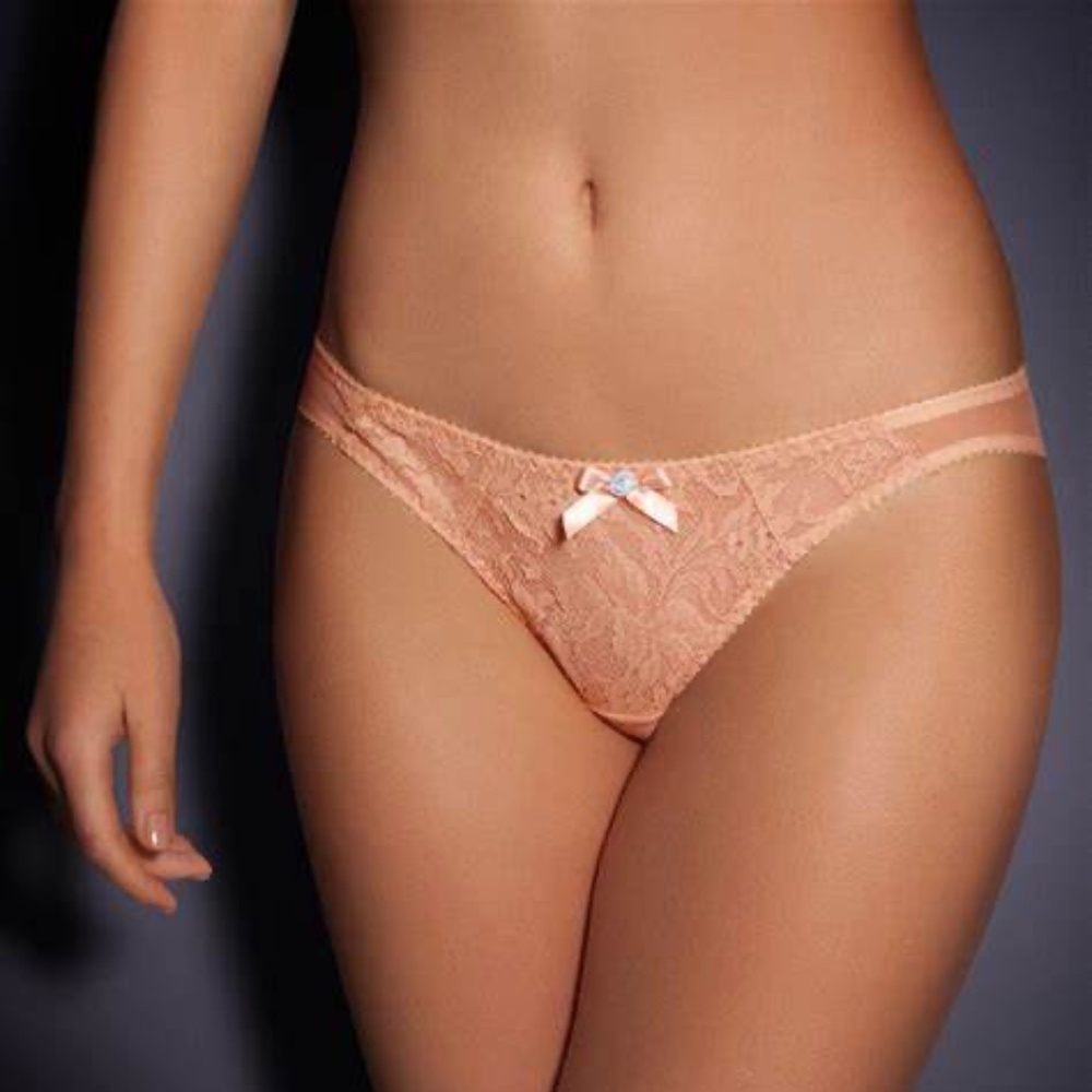 NWT Agent Provocateur Darla Bra 36E and Panties 4 (L) Brief Set of 2 Champagne - Picture 3 of 9